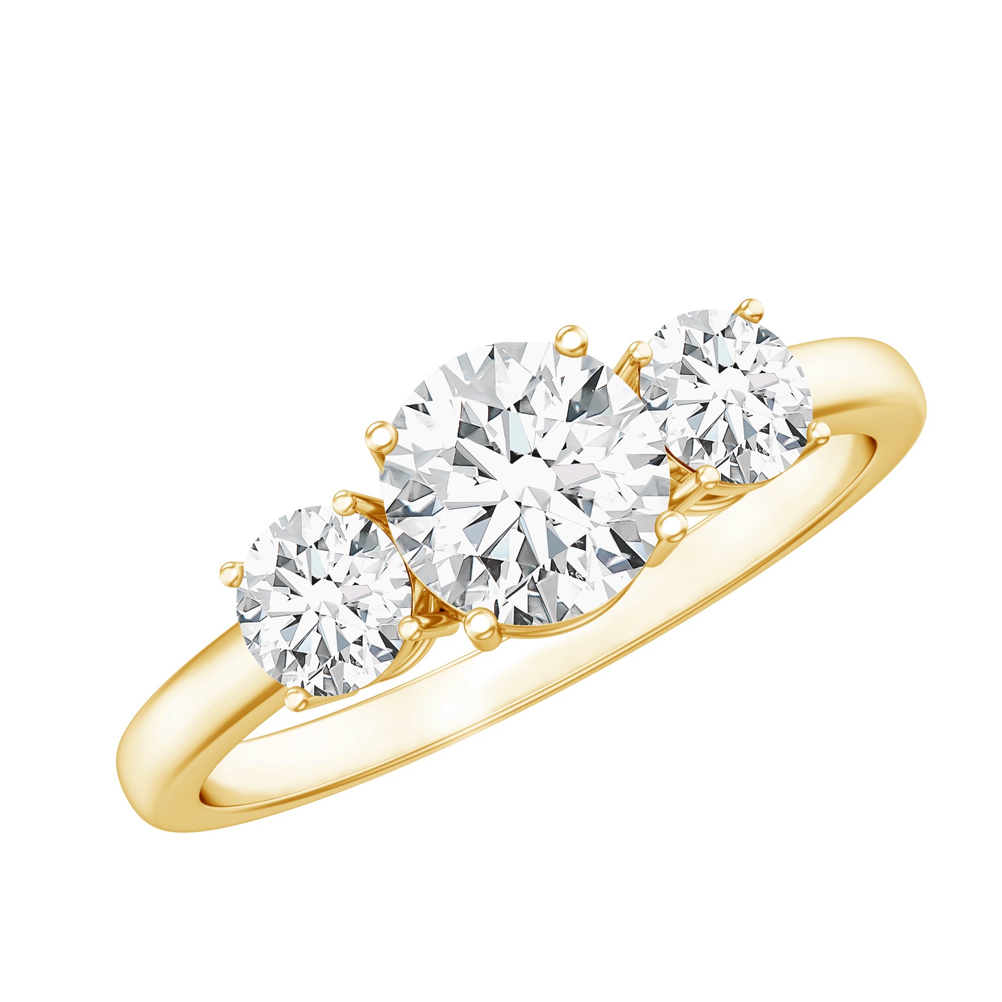 Certified Moissanite Three Stone Engagement Ring For Her | Rings | Wiccan Center