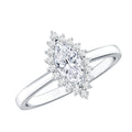 Certified Brilliant Cut Moissanite Marquise Engagement Ring