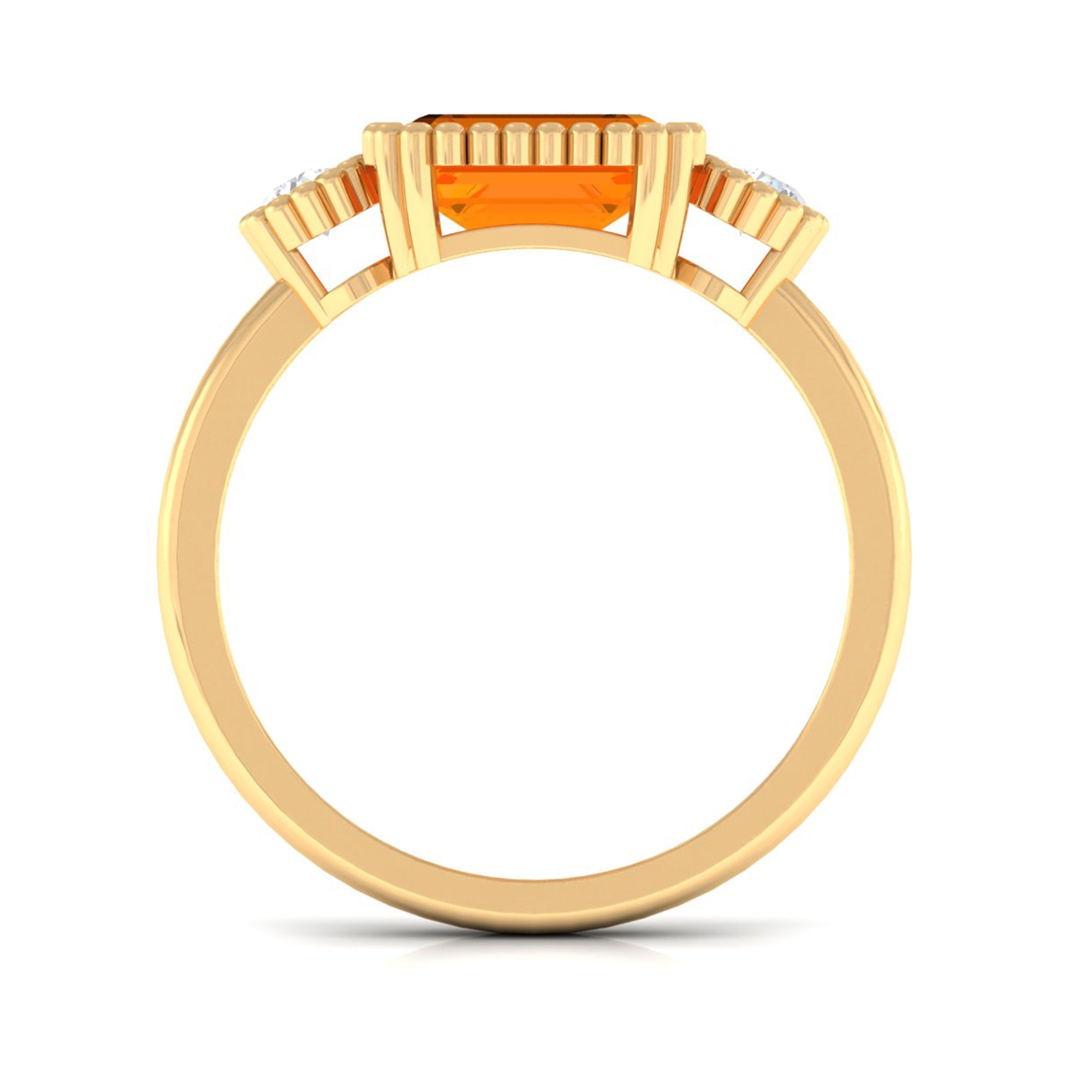 1 Carat East West Fire Opal Engagement Ring with Diamond