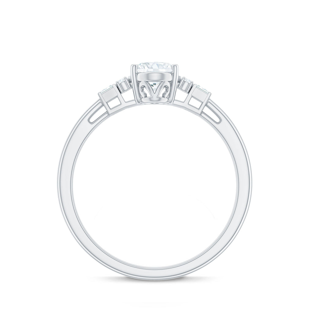 Oval Shaped Moissanite Engagement Ring with Certificate
