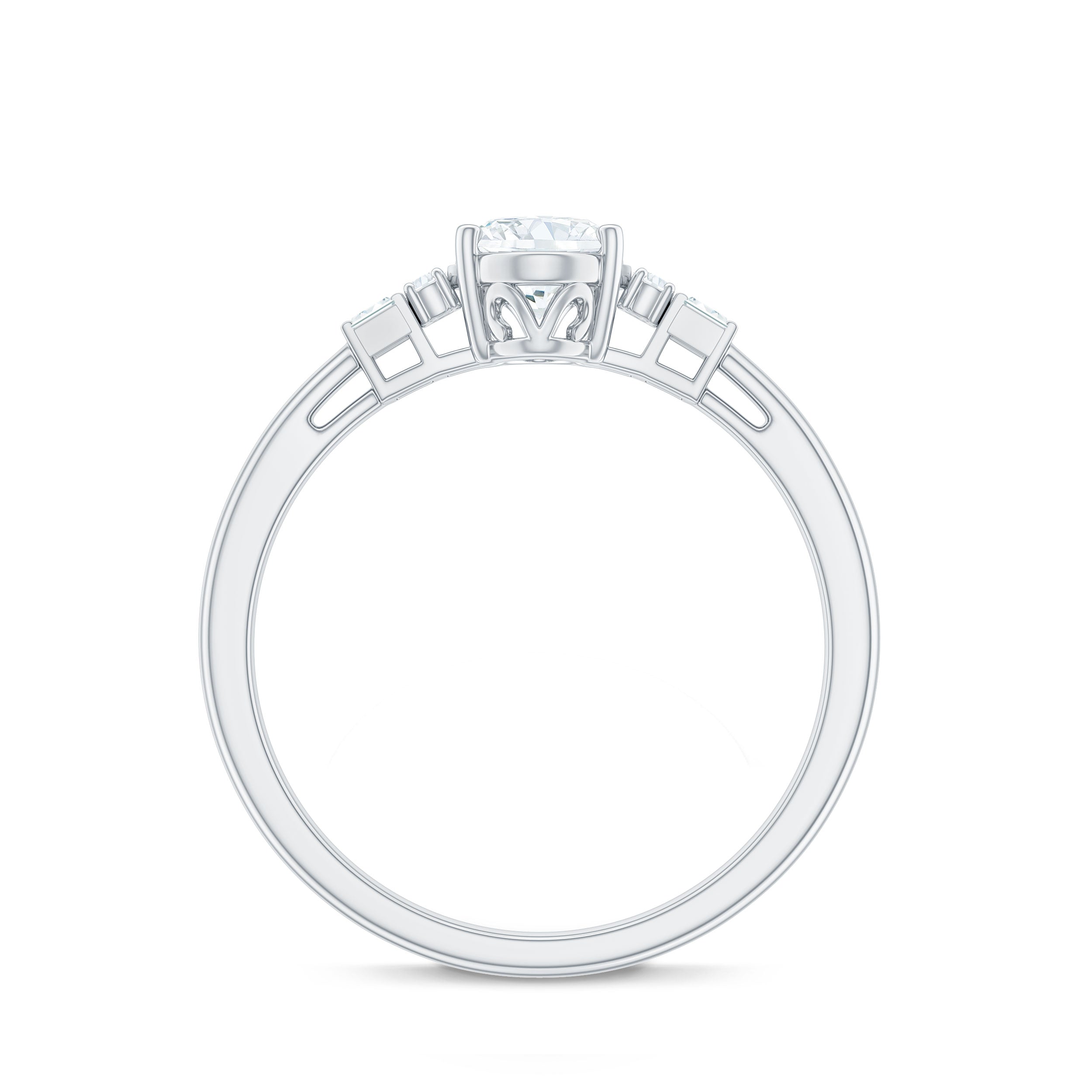 Oval Shaped Moissanite Engagement Ring with Certificate