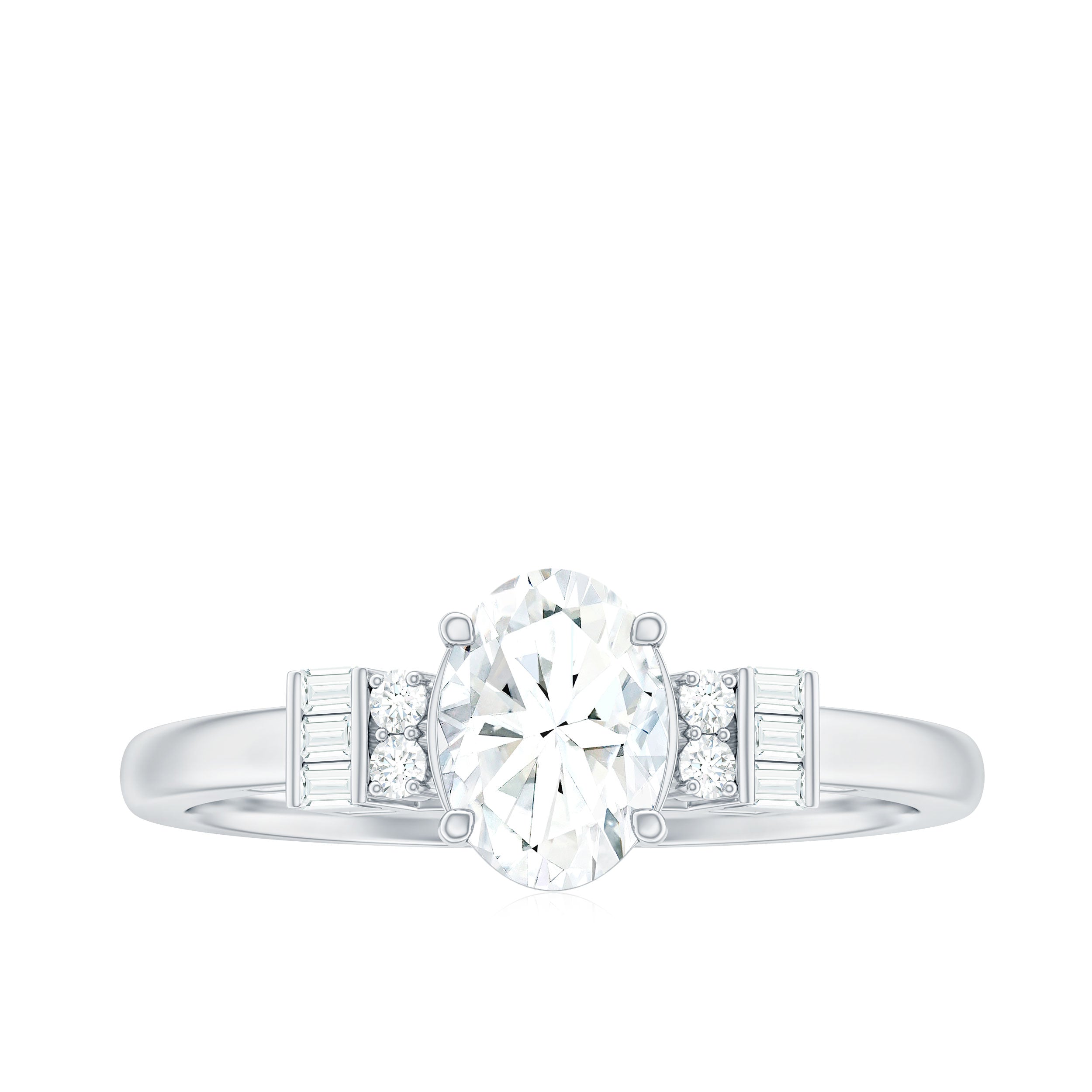 Oval Shaped Moissanite Engagement Ring with Certificate