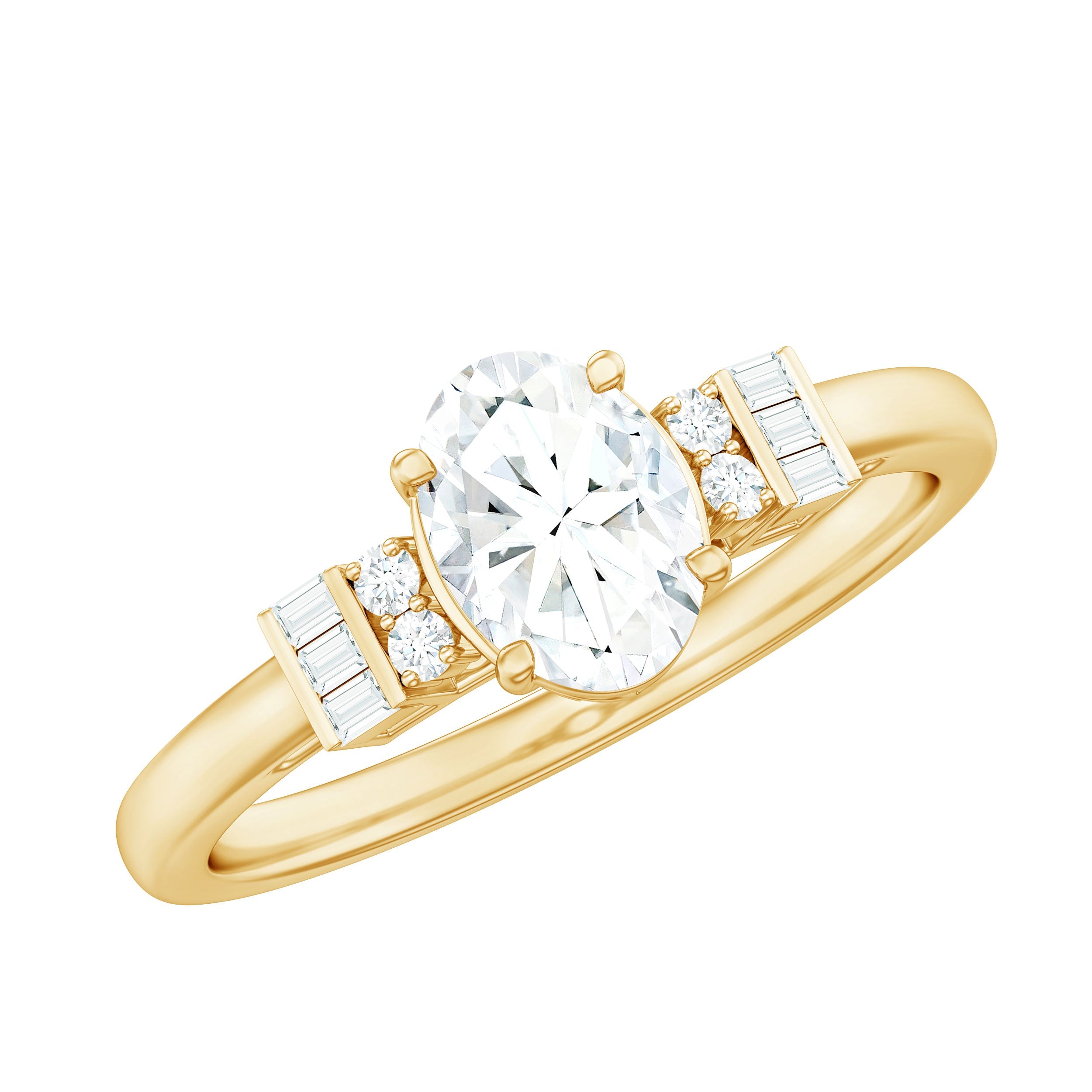 Oval Shaped Moissanite Engagement Ring with Certificate | Rings | Wiccan Center