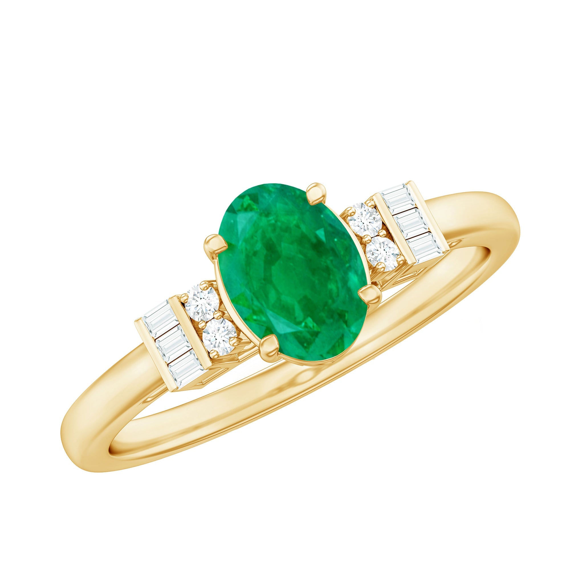 Natural Emerald and Diamond Engagement Ring for Her | Rings | Wiccan Center