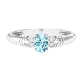 Natural 1 Carat Aquamarine Oval Engagement Ring with Diamond