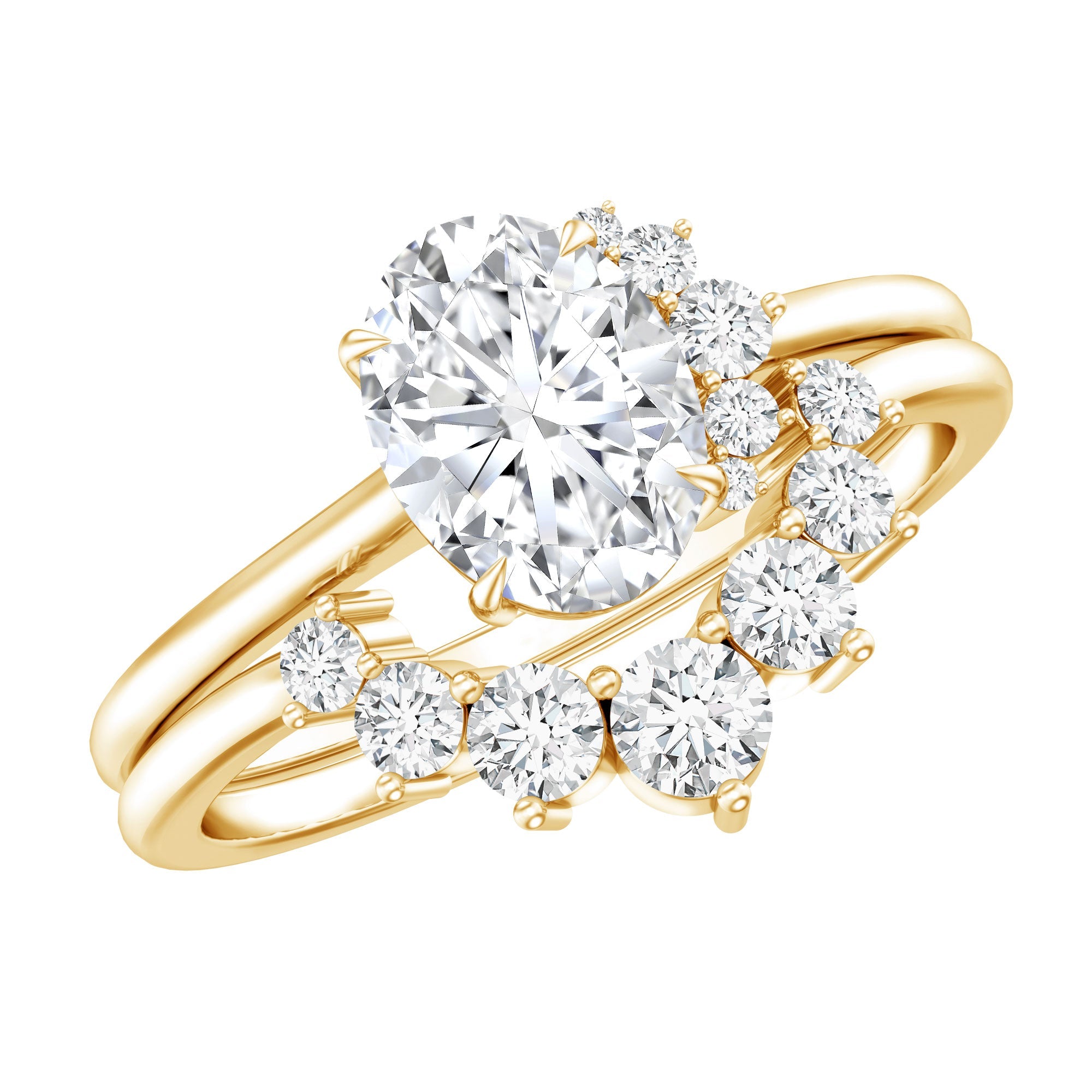Designer 1.2 Carat Oval Cut Moissanite Wedding Ring Set With Certificate | Rings | Wiccan Center