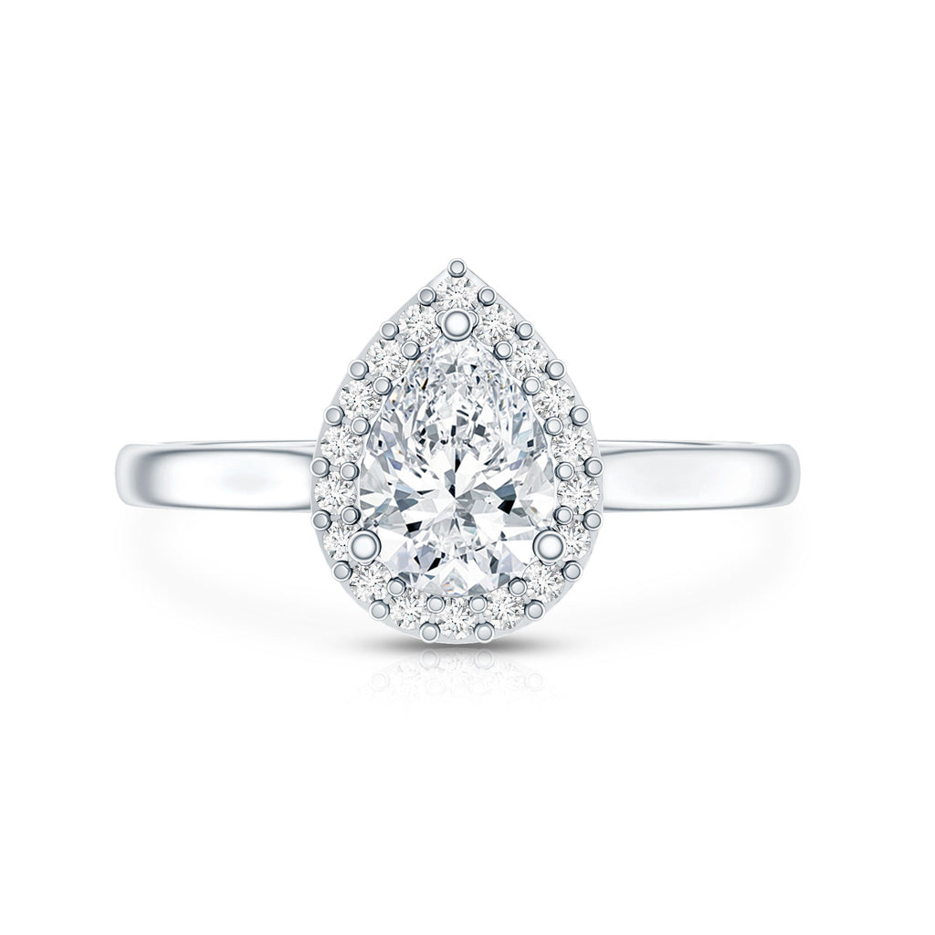 0.7 Carat Brilliant Cut Moissanite Teardrop Engagement Ring