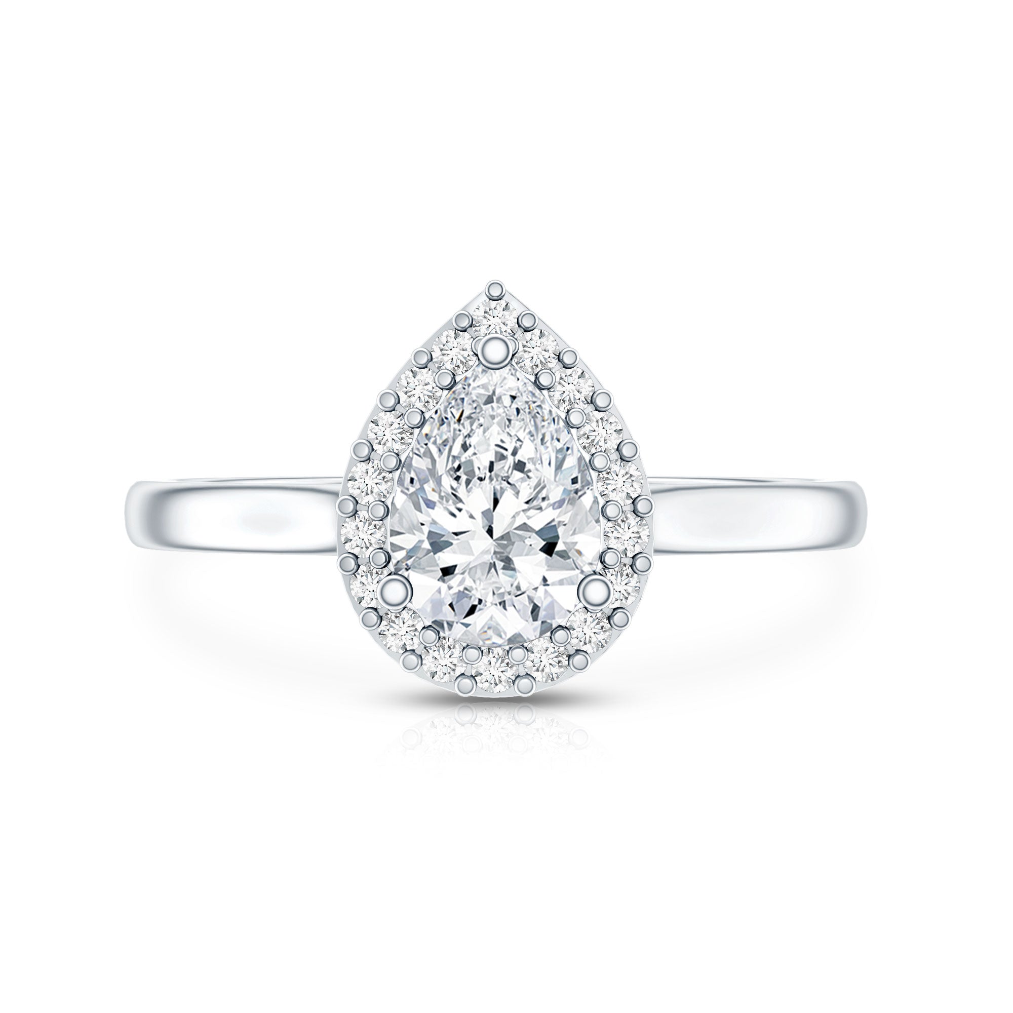 0.7 Carat Brilliant Cut Moissanite Teardrop Engagement Ring