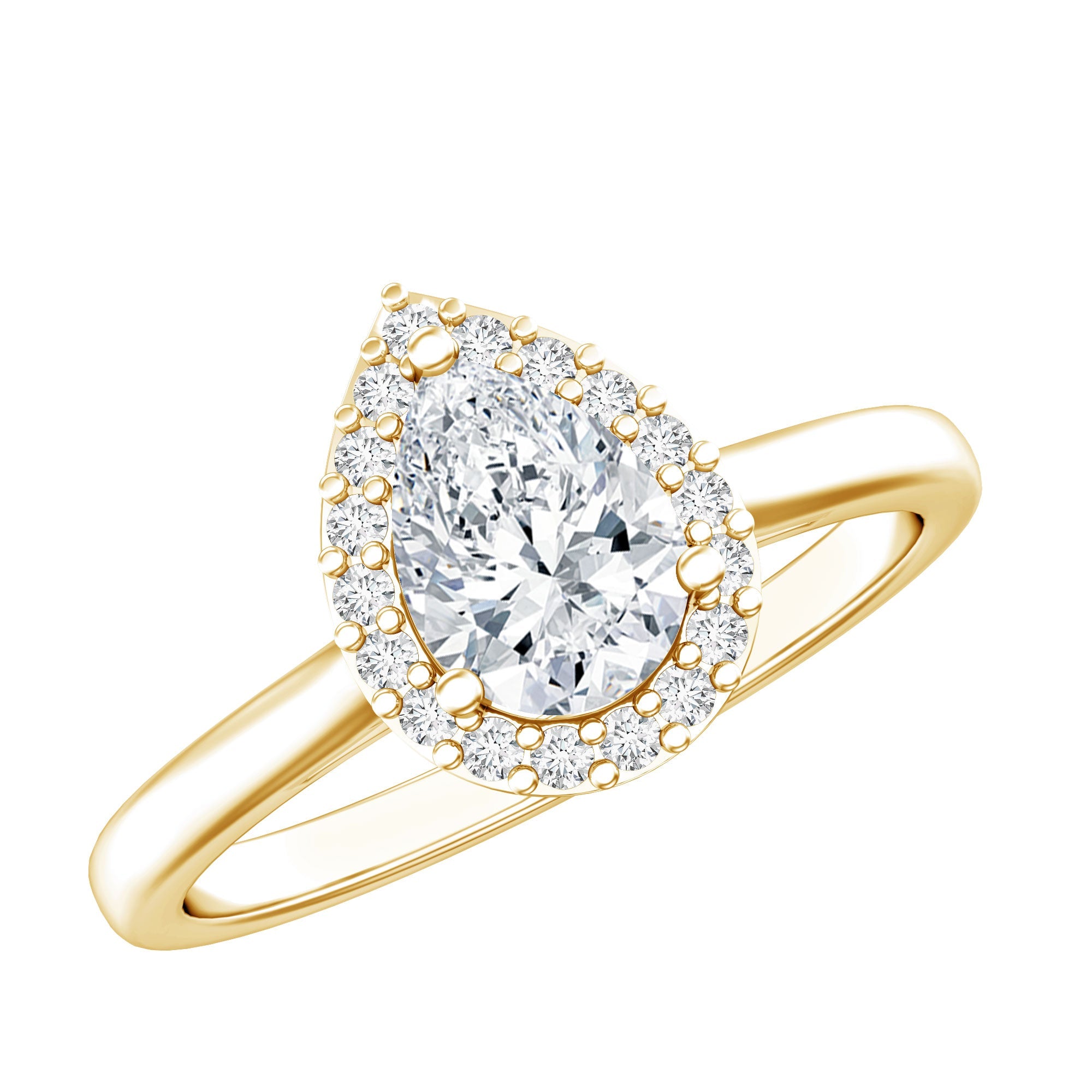 0.7 Carat Brilliant Cut Moissanite Teardrop Engagement Ring | Rings | Wiccan Center