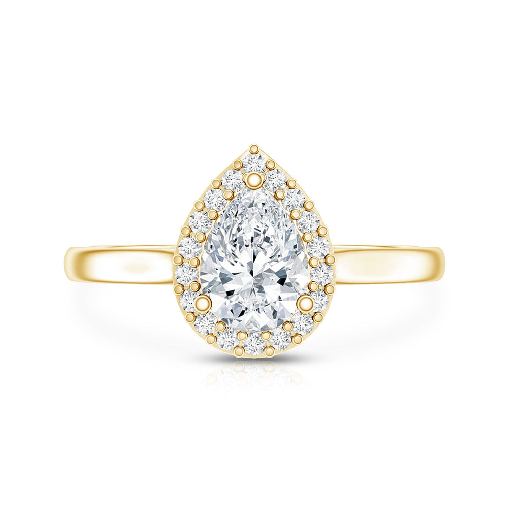 0.7 Carat Brilliant Cut Moissanite Teardrop Engagement Ring