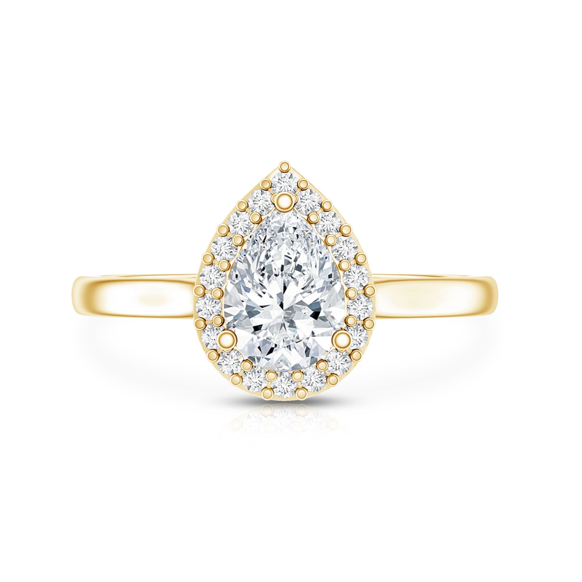 0.7 Carat Brilliant Cut Moissanite Teardrop Engagement Ring