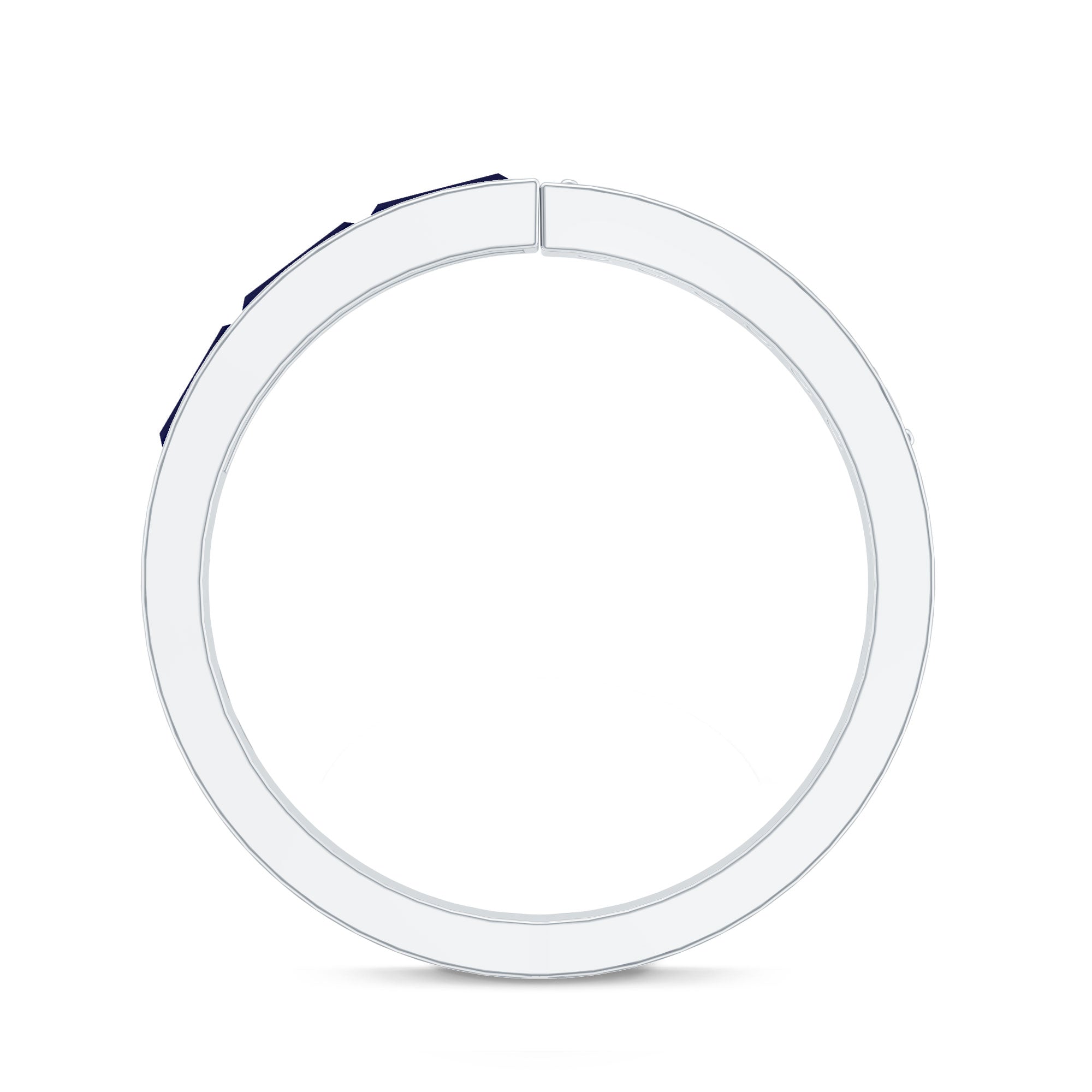 Natural Blue Sapphire Diamond Anniversary Band Ring