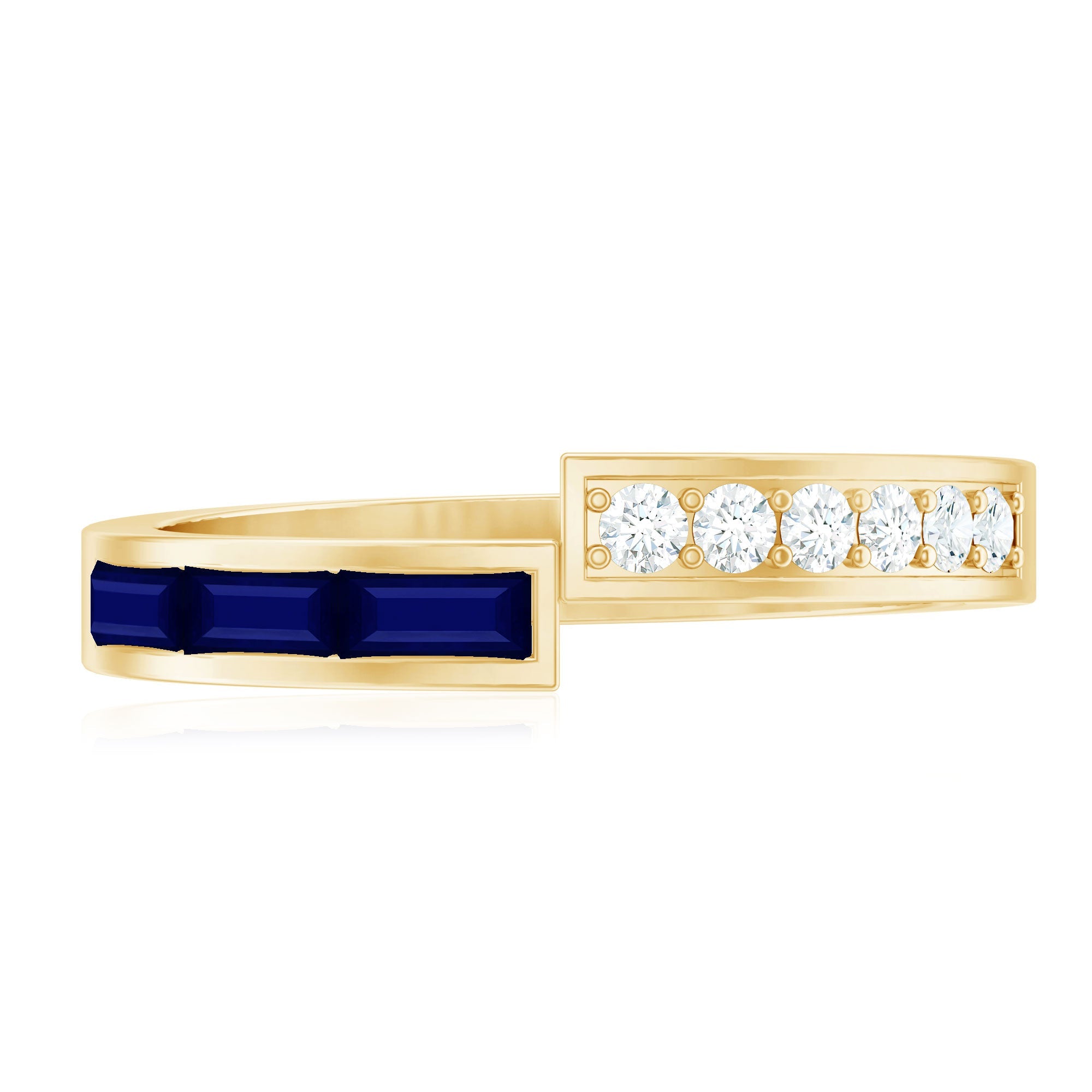 Natural Blue Sapphire Diamond Anniversary Band Ring