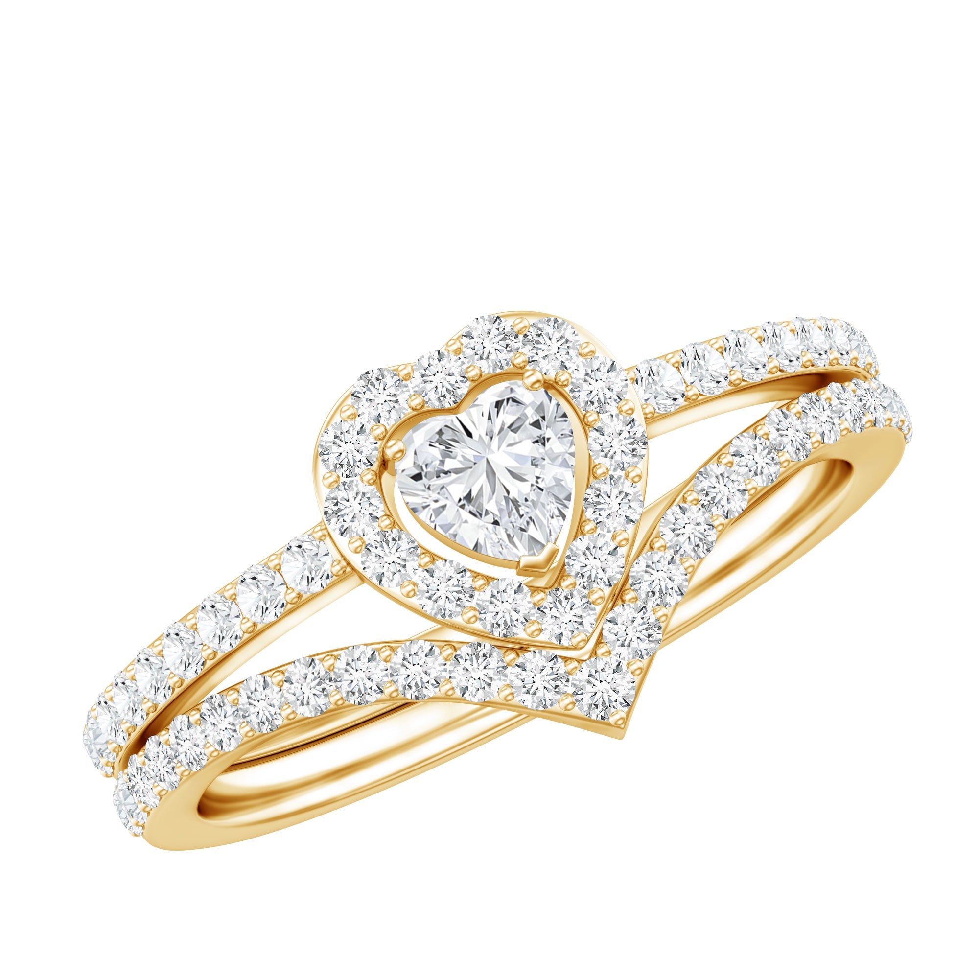 Heart Shape Moissanite Wedding Ring Set For Women | Rings | Wiccan Center