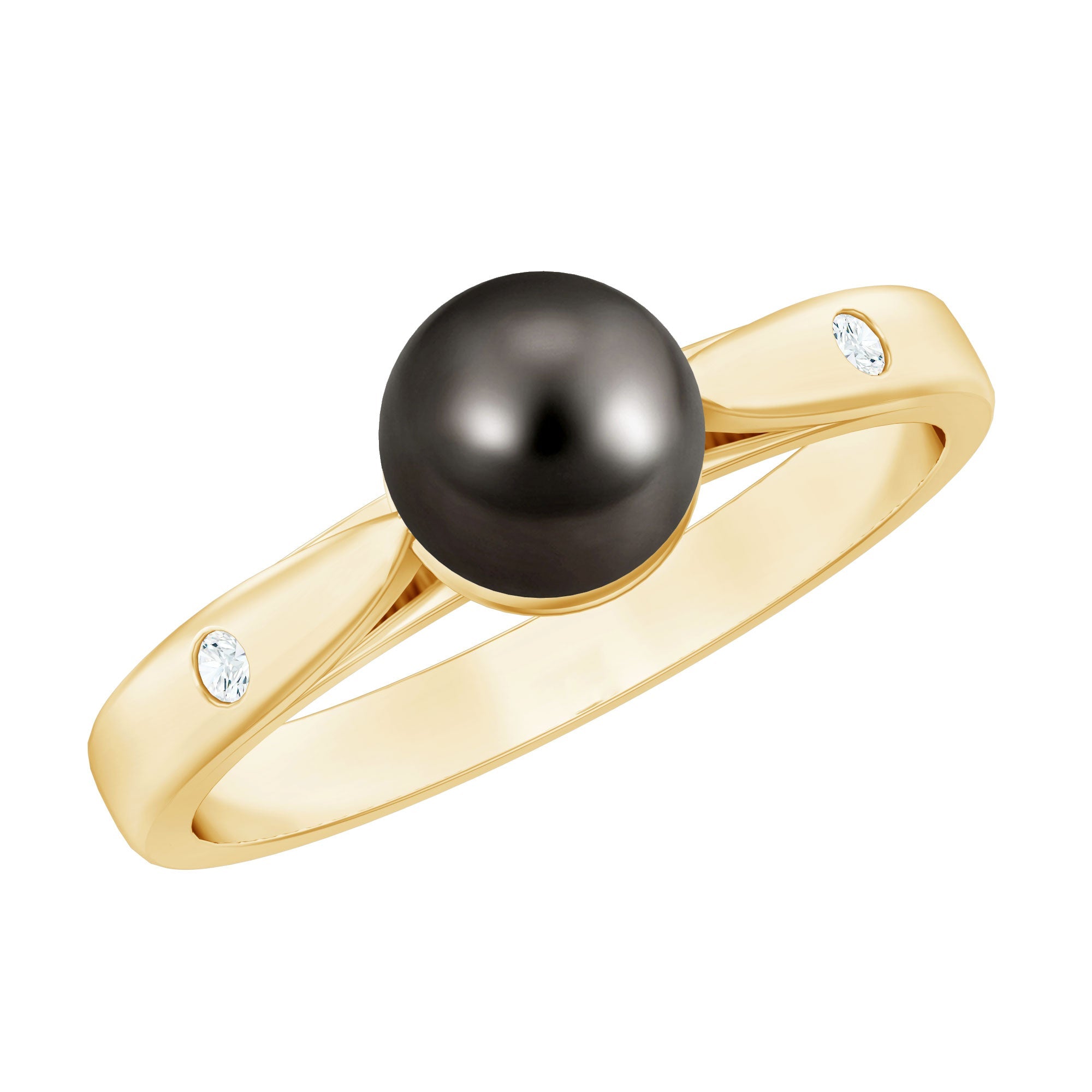 Solitaire Black Tahitian Pearl Engagement Ring with Certificate | Rings | Wiccan Center