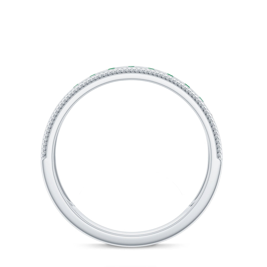 Genuine Emerald Vintage Inspired Eternity Band