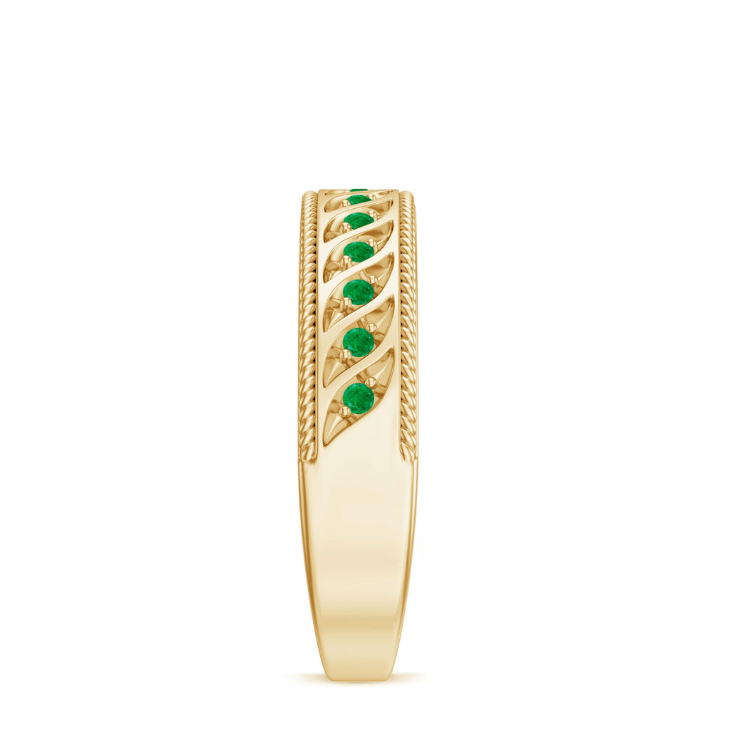 Genuine Emerald Vintage Inspired Eternity Band
