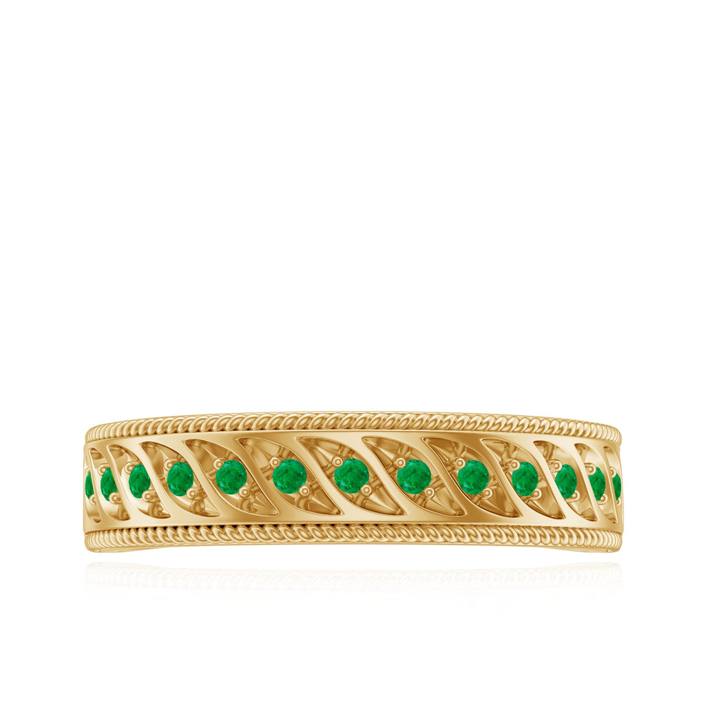 Genuine Emerald Vintage Inspired Eternity Band