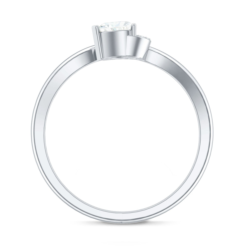 Certified Moissanite Heart Promise Ring for Her