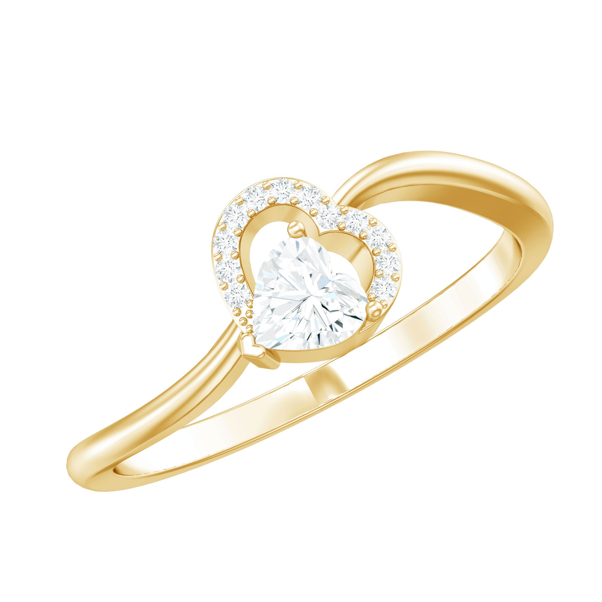 Certified Moissanite Heart Promise Ring for Her | Rings | Wiccan Center