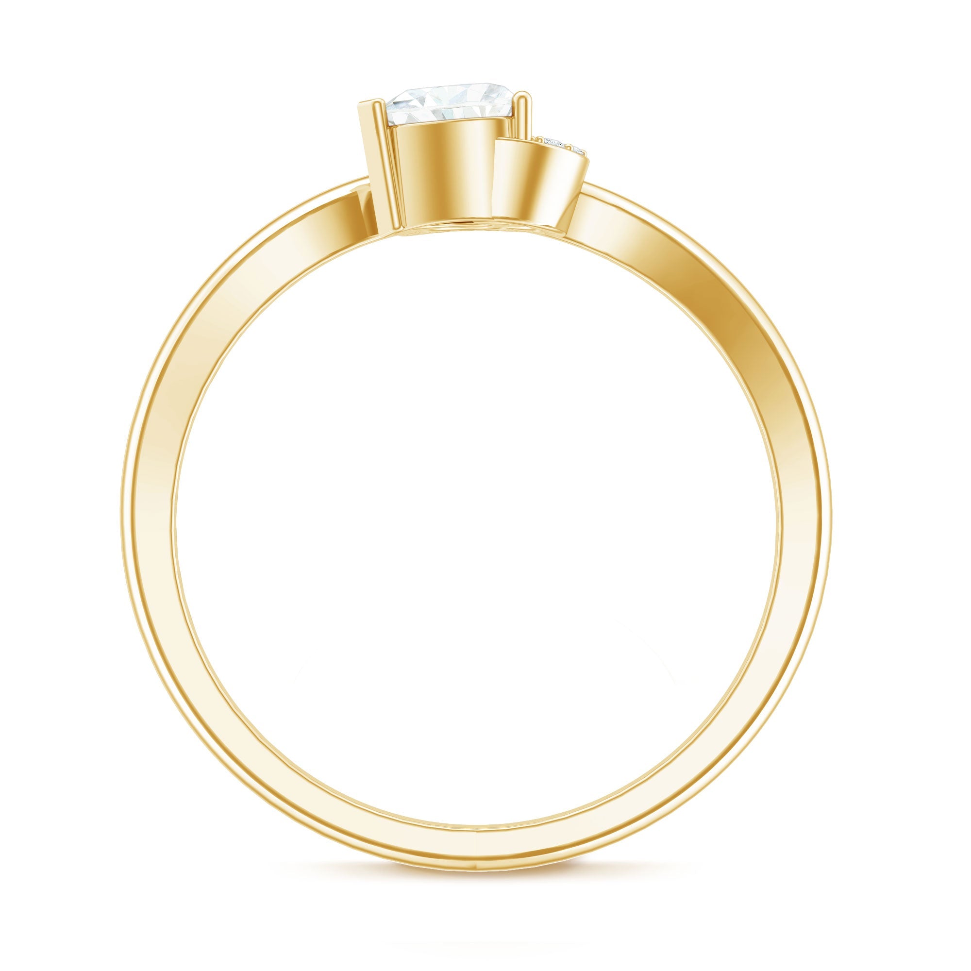 Certified Moissanite Heart Promise Ring for Her