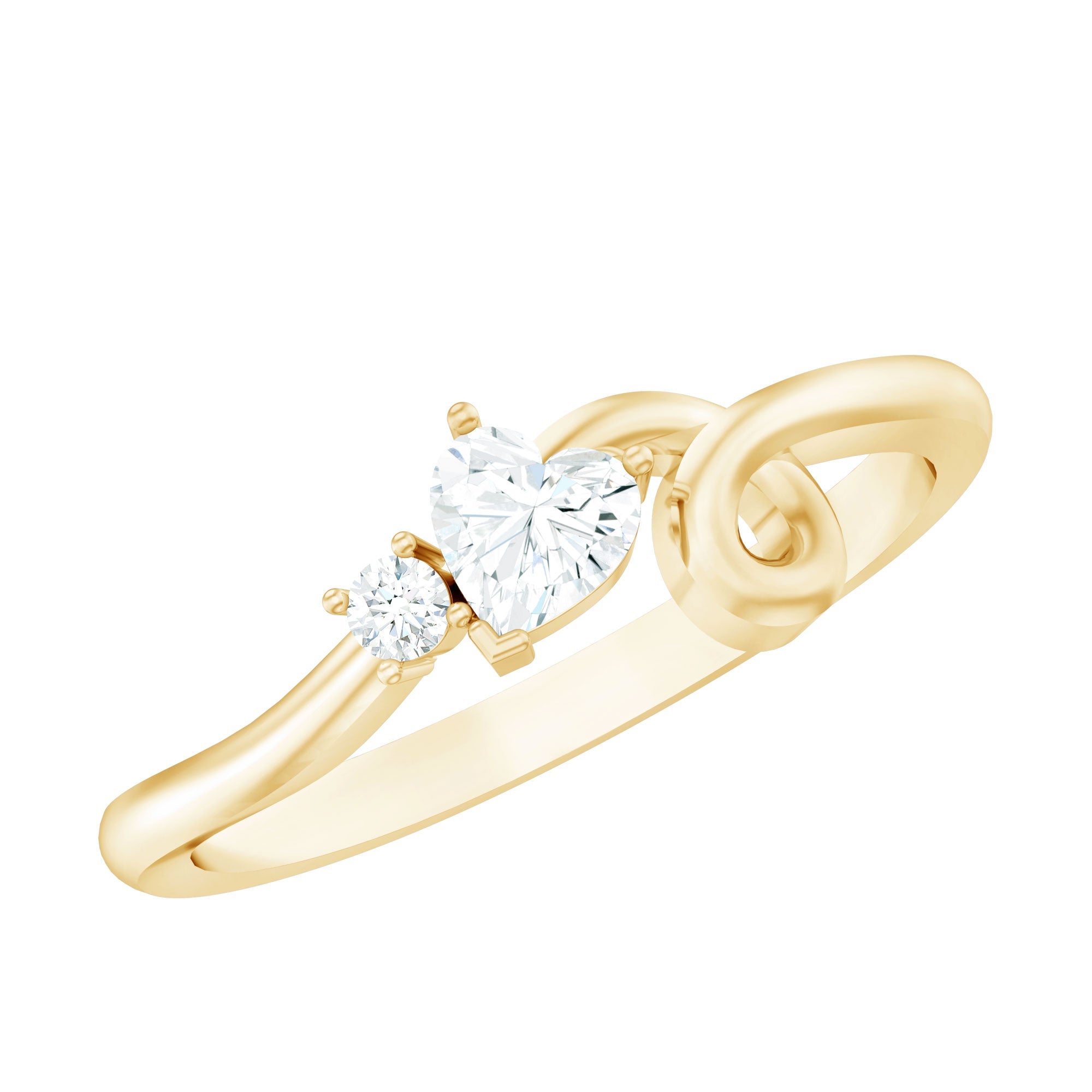 Certified Moissanite Heart Promise Ring with Twisted Shank | Rings | Wiccan Center