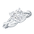 Solitaire Heart Shape Moissanite Braided Engagement Ring