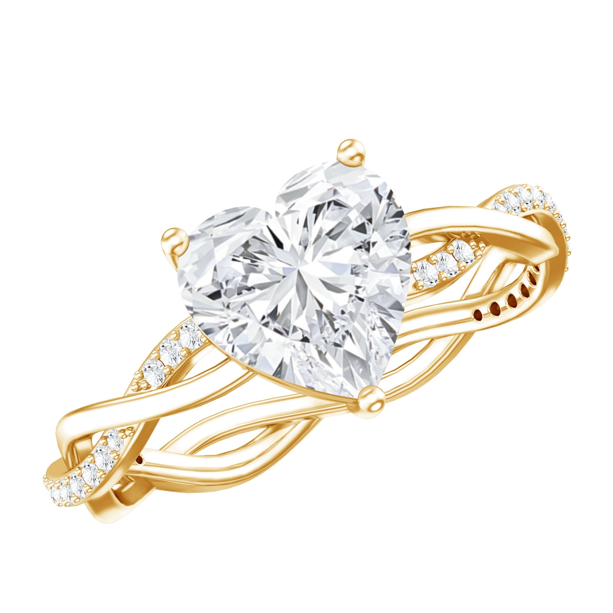 Solitaire Heart Shape Moissanite Braided Engagement Ring | Rings | Wiccan Center