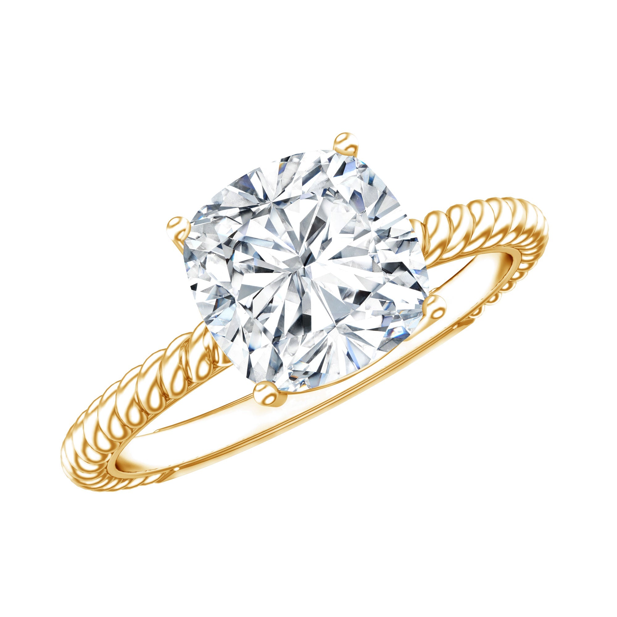 3 CT Certified Moissanite Cushion Cut Engagement Ring | Rings | Wiccan Center