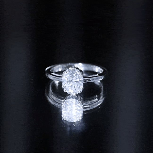 Certified 2 CT Moissanite Oval Cut Engagement Ring