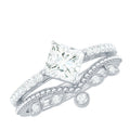 Brilliant Cut Moissanite Vintage Bridal Ring Set