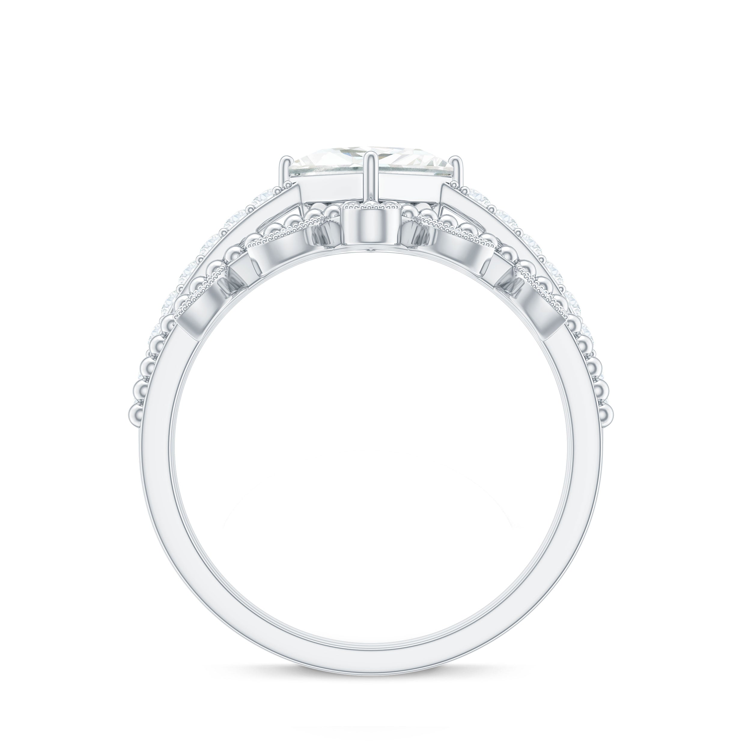 Brilliant Cut Moissanite Vintage Bridal Ring Set