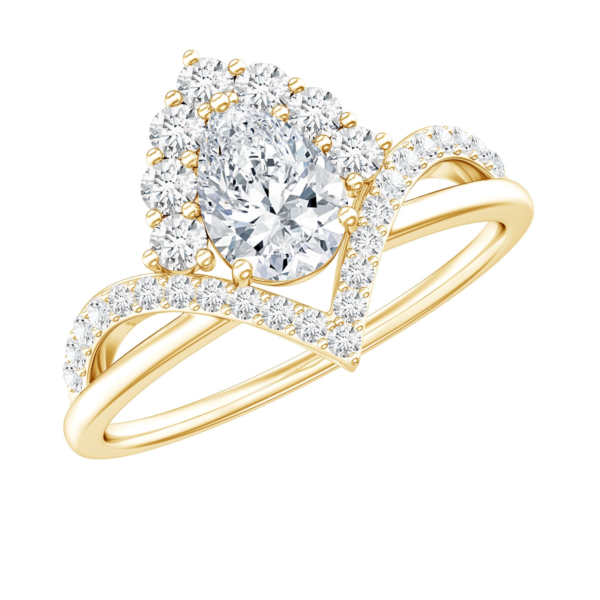 Designer 0.79 Carat Pear Shaped Moissanite Engagement Ring | Rings | Wiccan Center