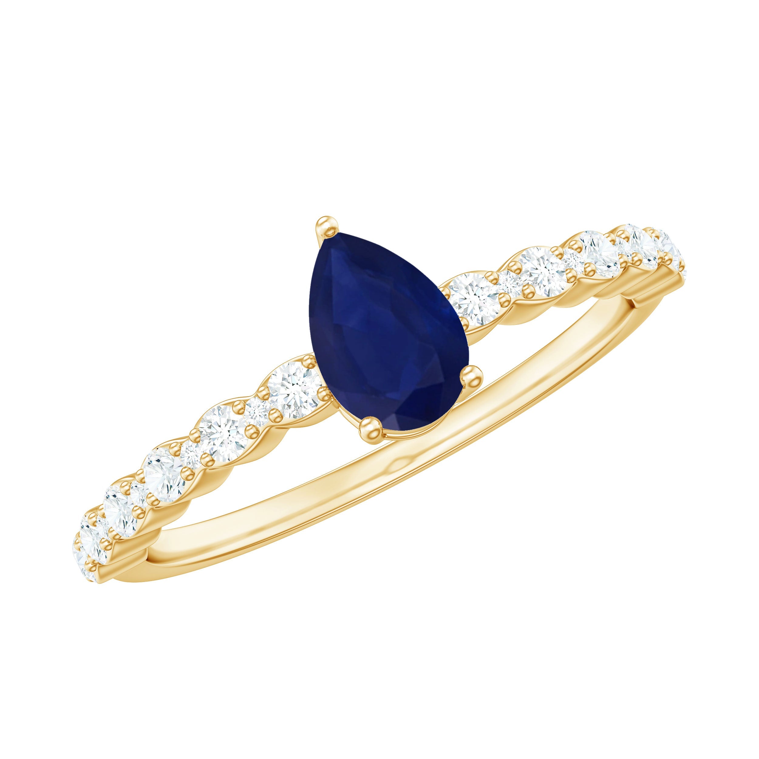 0.5 Carat Minimal Blue Sapphire Solitaire Promise Ring with Diamond | Rings | Wiccan Center