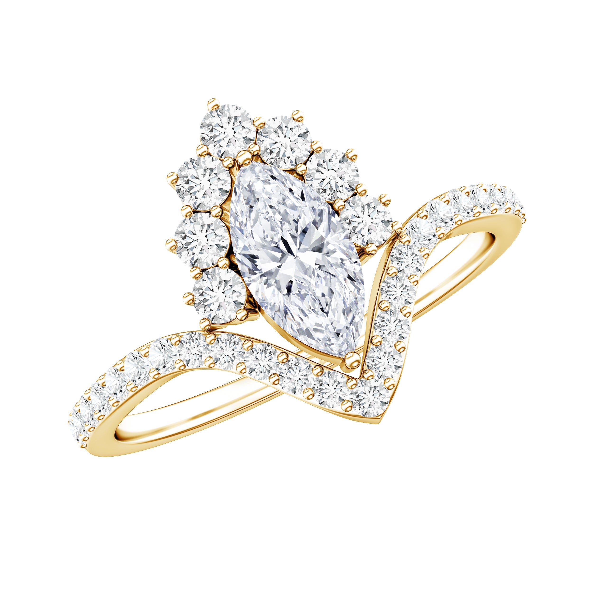 Marquise Cut Moissanite Designer Engagement Ring | Rings | Wiccan Center