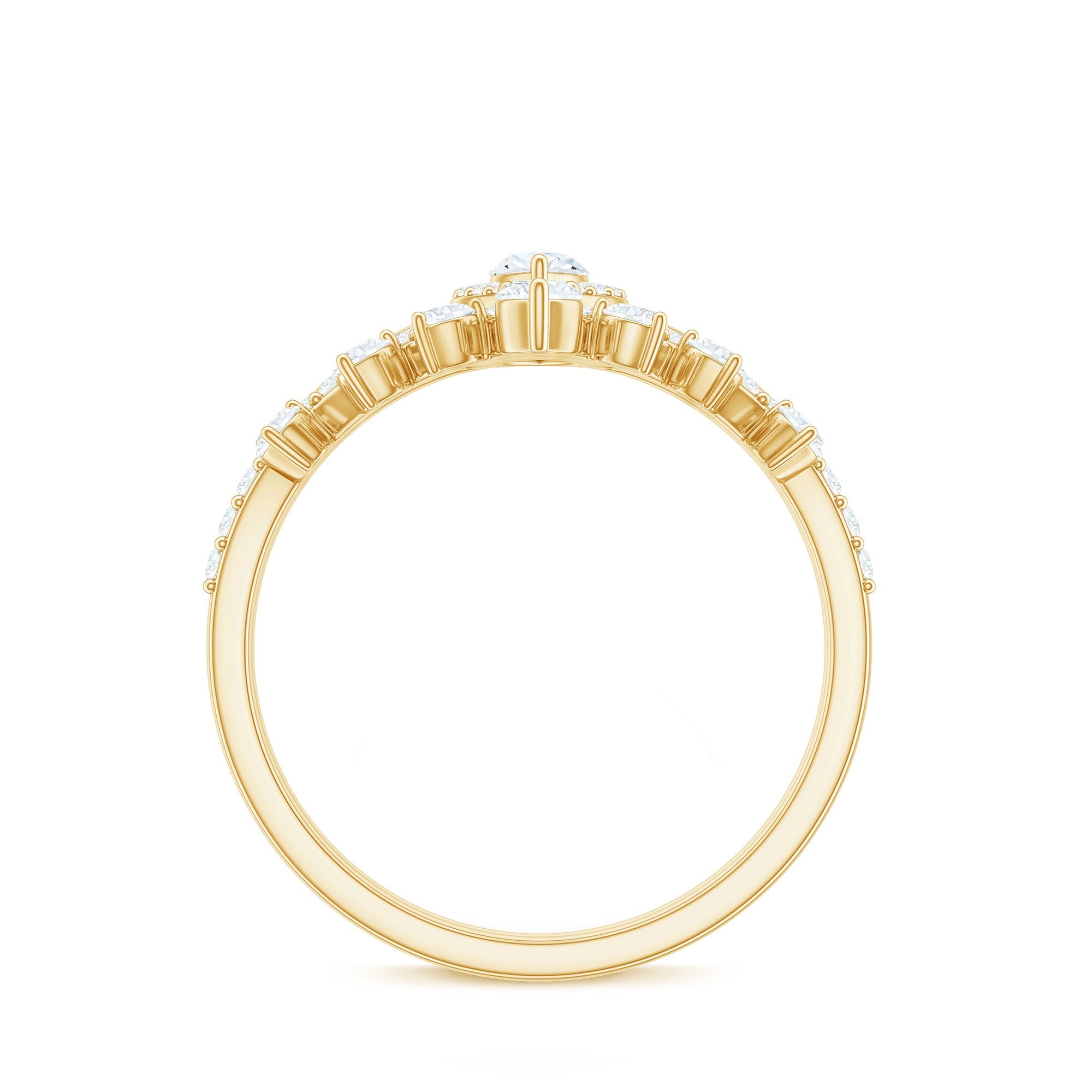 Marquise Cut Moissanite Halo Wedding Ring Set For Women