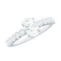 Oval Cut Moissanite Engagement Ring with Side Stones