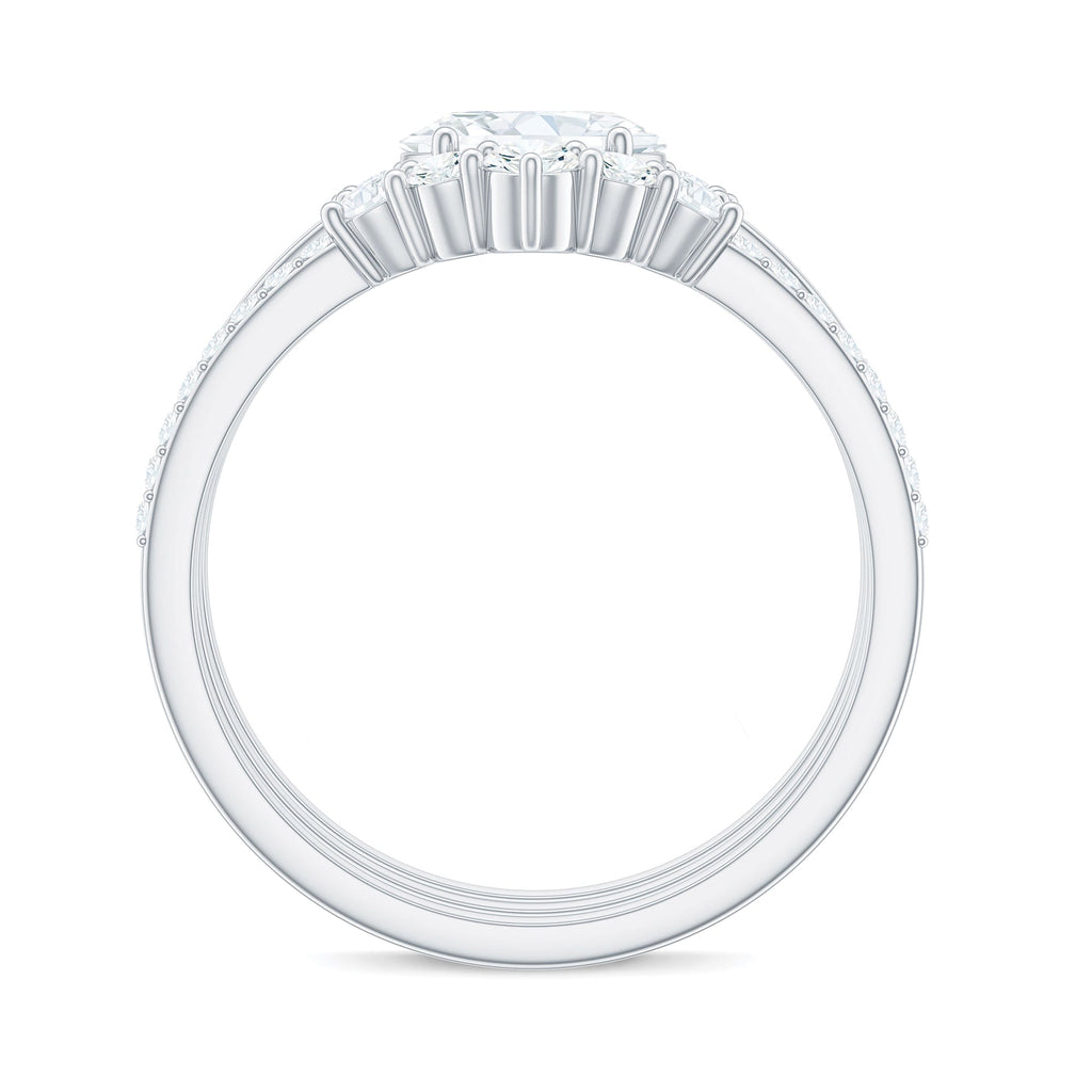 Brilliant Cut Moissanite Trio Wedding Ring Set with Certificate