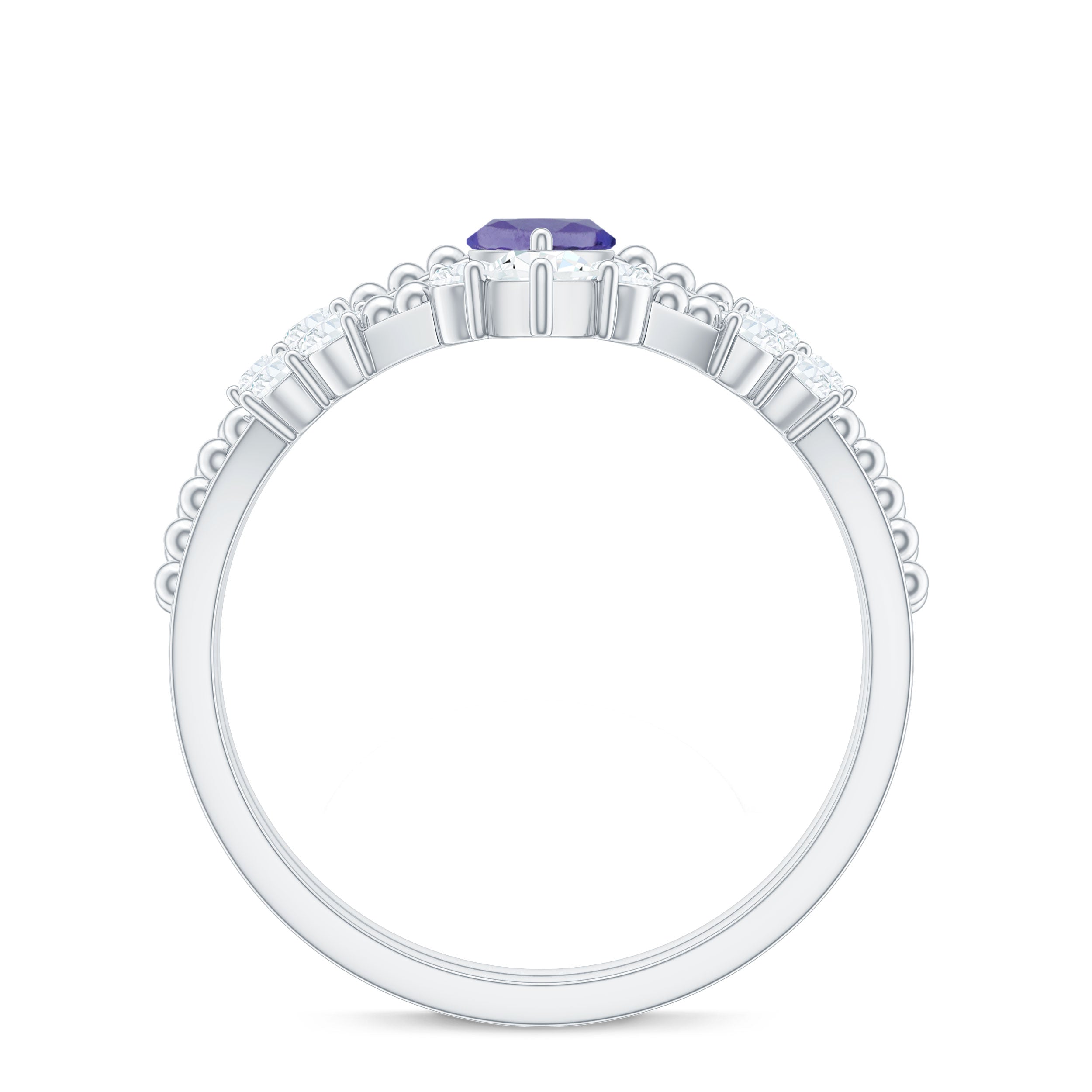 Natural Marquise Tanzanite Diamond Engagement Ring Set