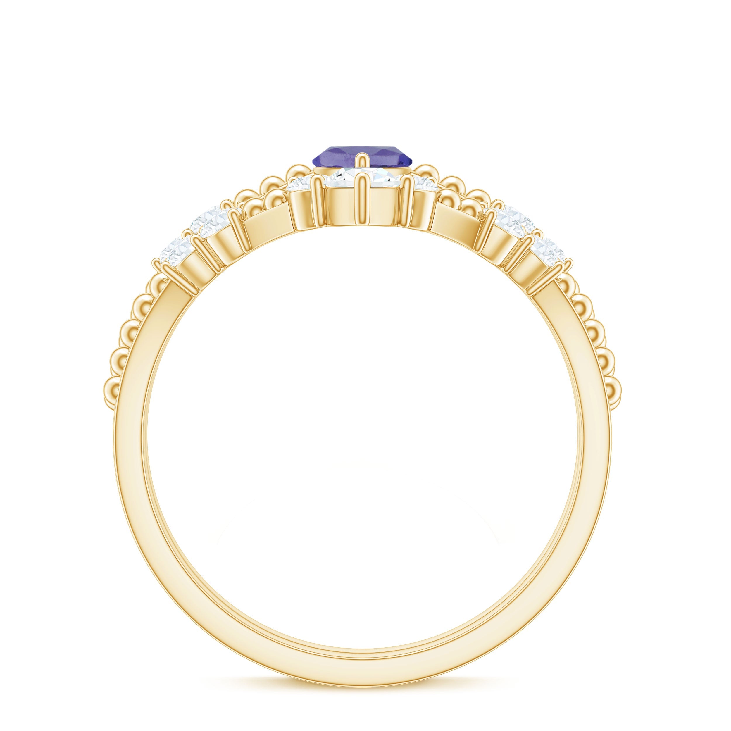 Natural Marquise Tanzanite Diamond Engagement Ring Set