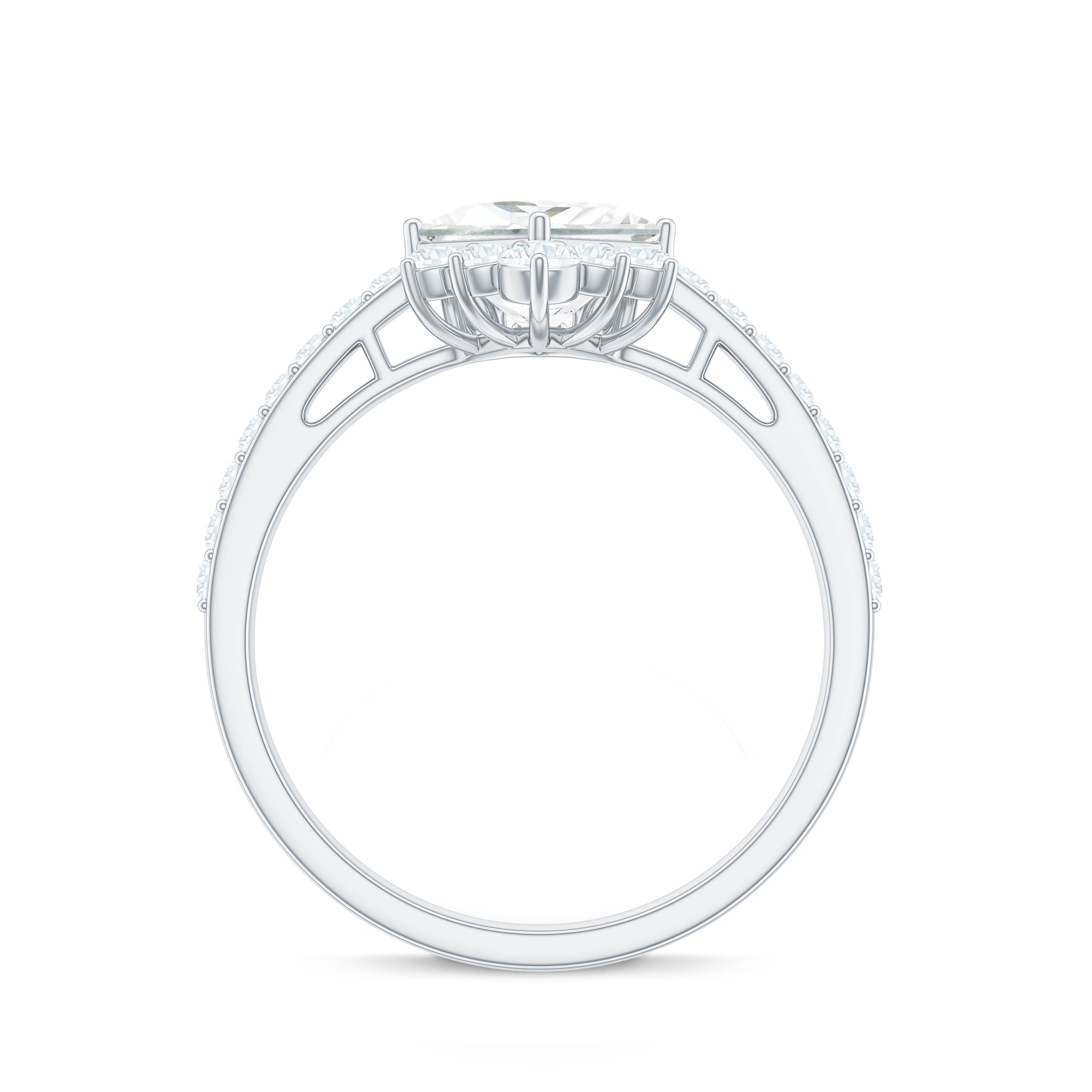 Princess Cut Moissanite Designer Engagement Ring for Women