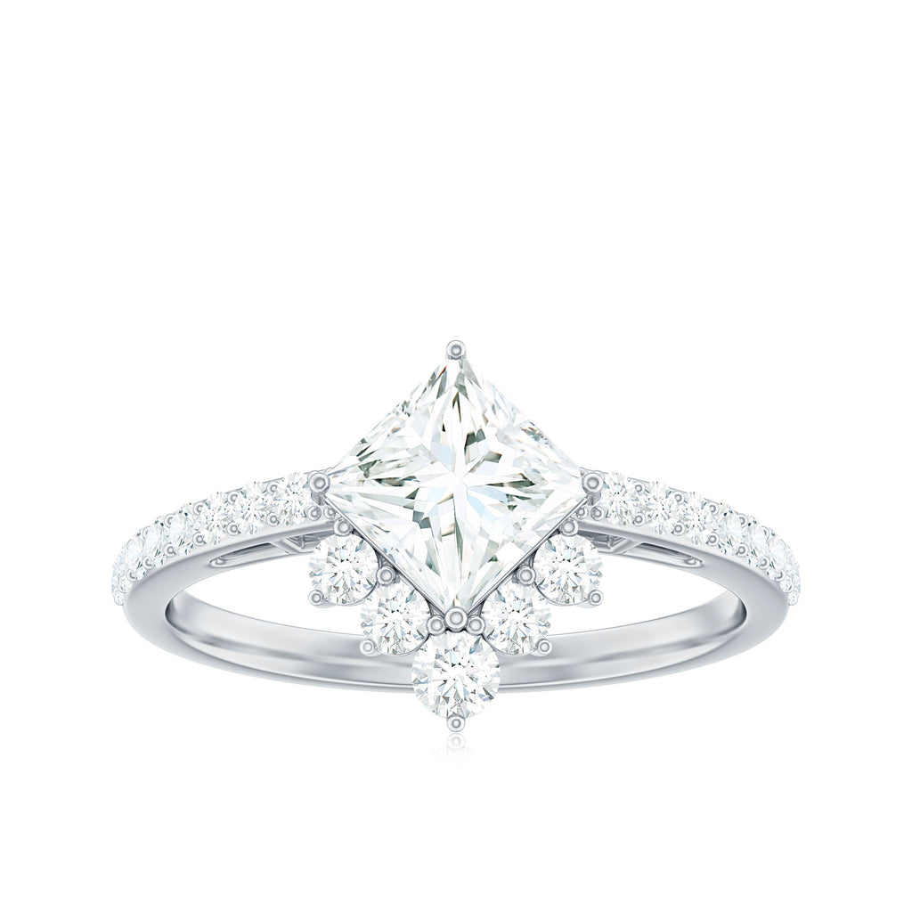 Princess Cut Moissanite Designer Engagement Ring for Women