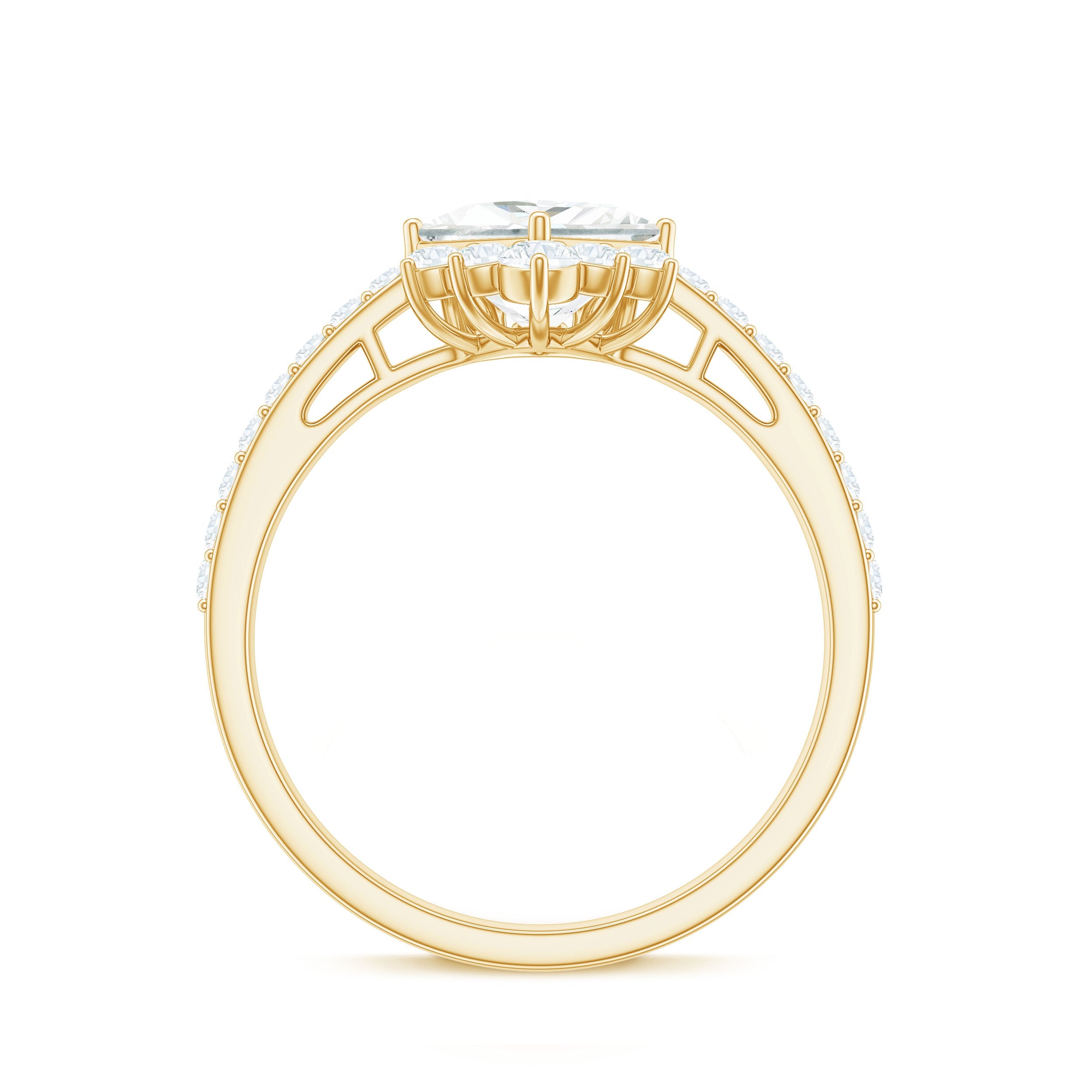 Princess Cut Moissanite Designer Engagement Ring for Women