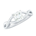 Princess Cut Moissanite Crossover Engagement Ring for Women