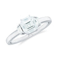 Asscher Cut Moissanite Engagement Ring with Certificate