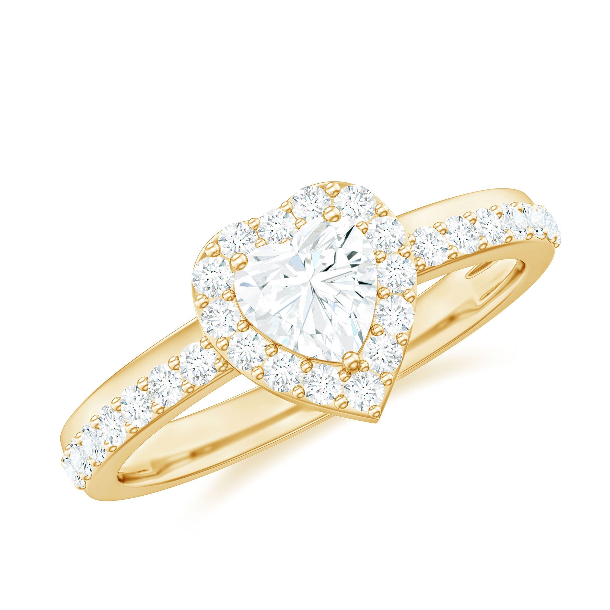 Heart Shape Moissanite Engagement Ring with Halo | Rings | Wiccan Center