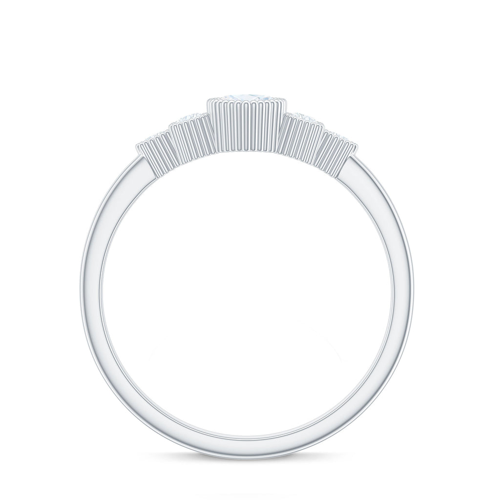 Marquise Moissanite Engagement Ring with Trios