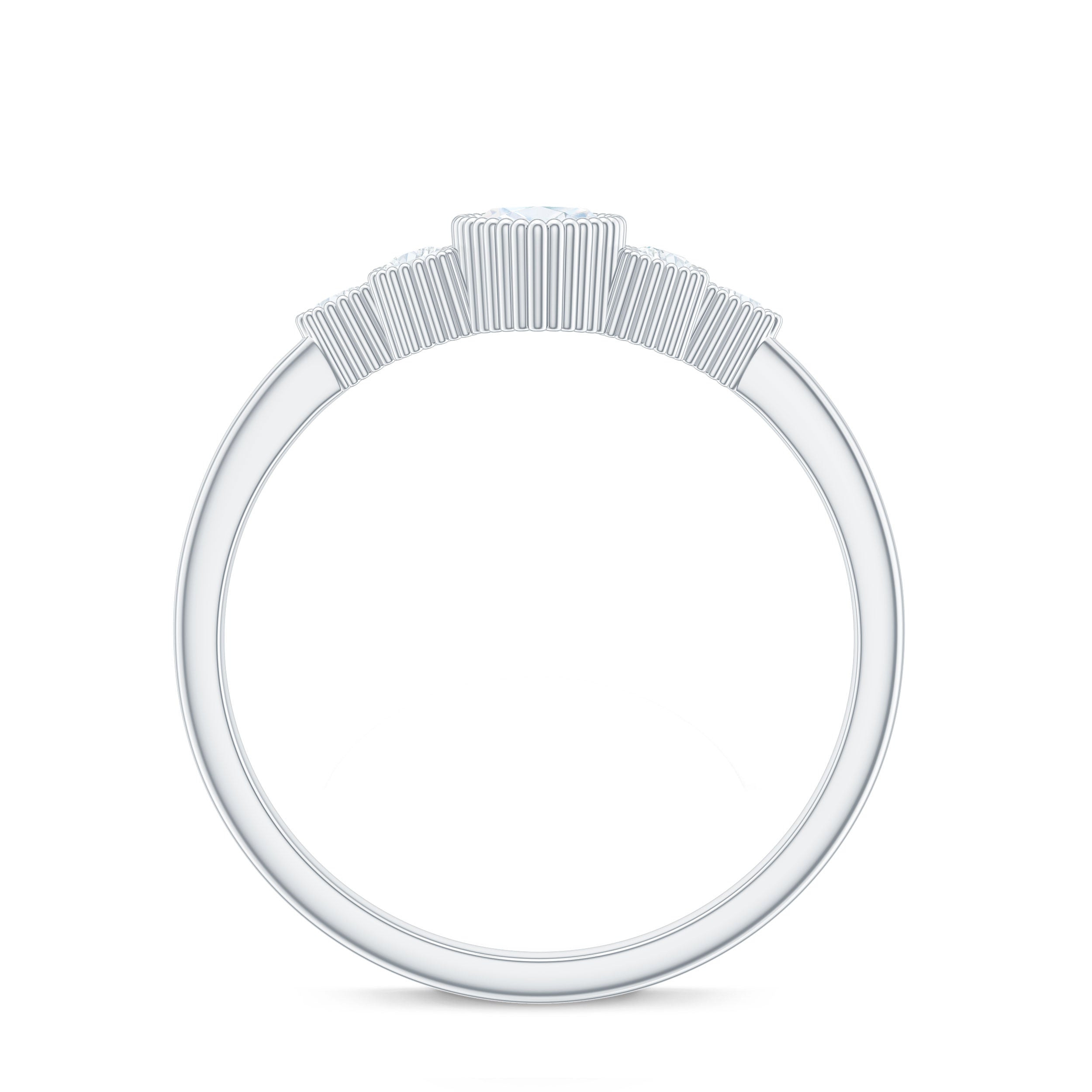 Marquise Moissanite Engagement Ring with Trios