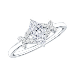 Certified Moissanite Marquise Engagement Ring for Women | Rings | Wiccan Center