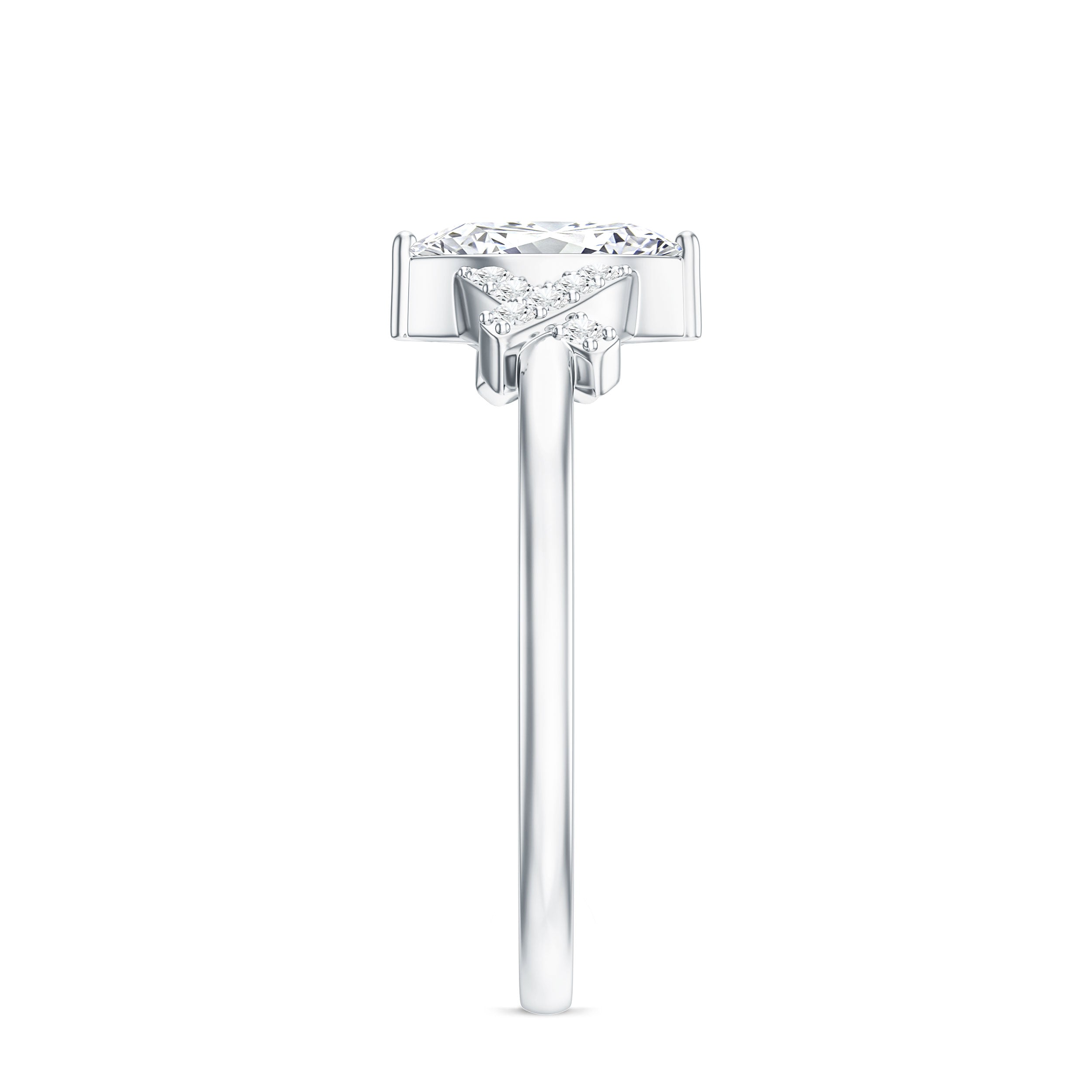 Certified Moissanite Marquise Engagement Ring for Women